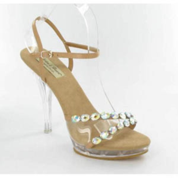 Helen�s Heart Shoes Helens Heart Nude Heels Crystals